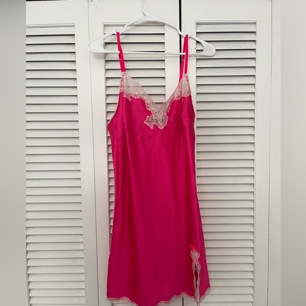 Victoria's Secret Hot Pink Lace slip